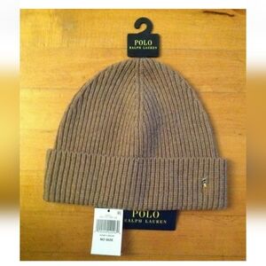 Polo Ralph Lauren Tan/Camel Wool Beanie Cuff Hat One size